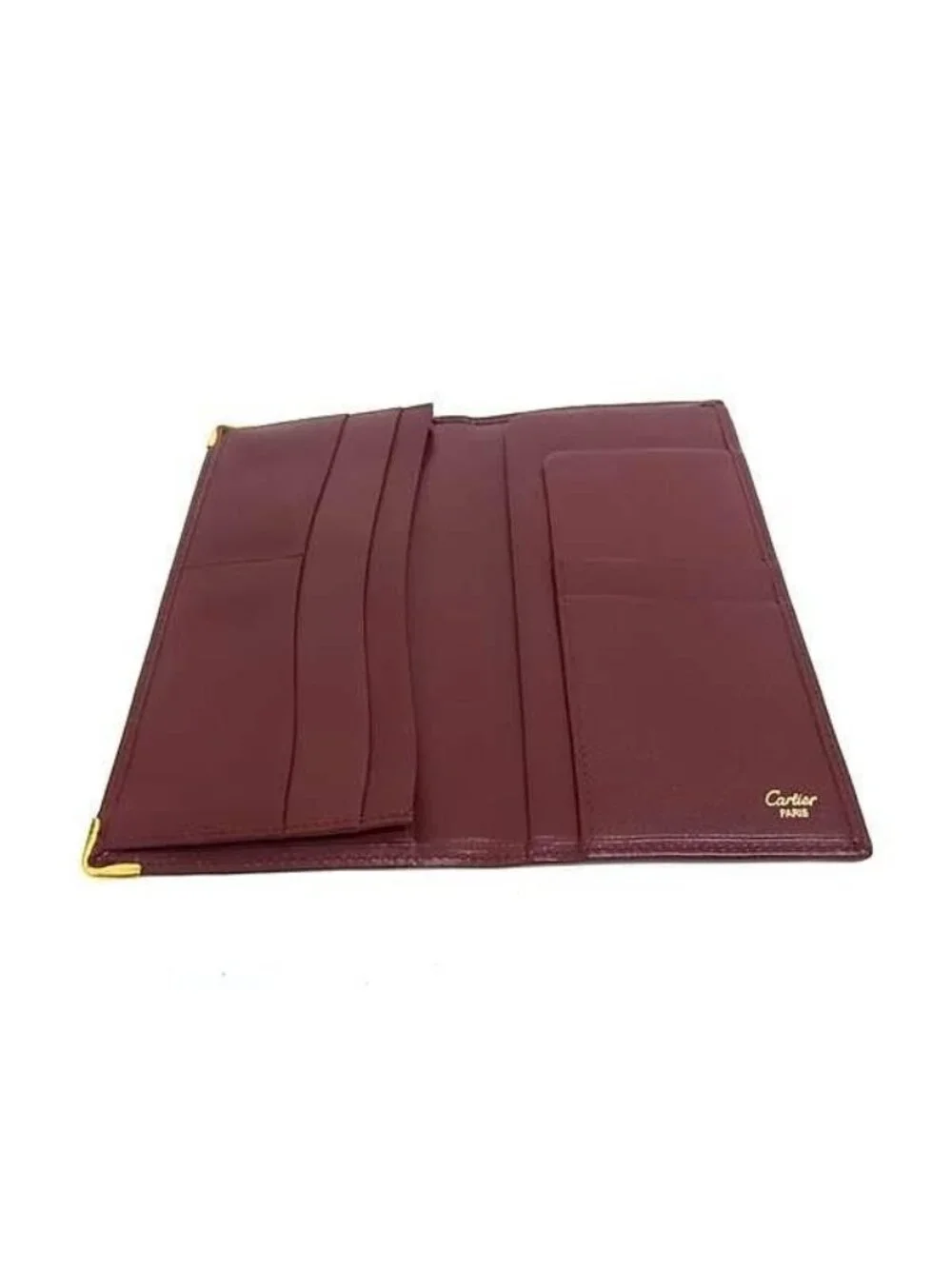 Cartier Wallet Must Line Bordeaux Leather Bifold Billfold